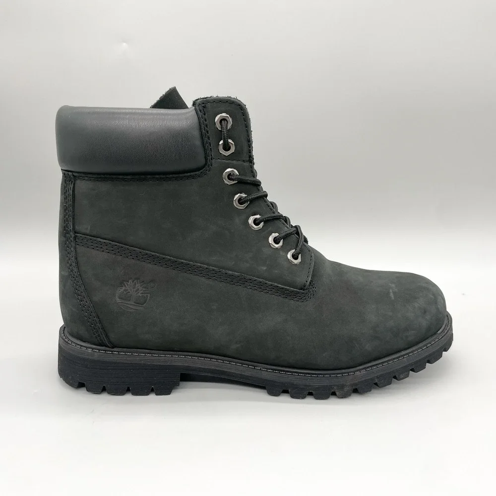 Timberland 6 Inch Classic Waterproof Boots Black Nubuck Mens 13M Work Rugged USA